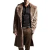 Mens Warm Plus Thickening Long Coat Jacket Faux Fur Parka Outwear Cardigan winter boy male fashion gentleman style Faux Fur coat