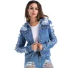 Nowe Jesienne Kobiety Jeansa Kurtka Płaszcz Moda Luxus Ubrania Kobieta Kurtka Dziura I Tassel Designer Kurtka Płaszcze Kobiety Duży Rozmiar Kurtki Casual