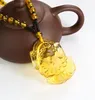 Collana con ciondolo Ciondoli Buddha Gioielleria raffinata Donna Uomo Cristallo giallo Pietra naturale di alta qualità scolpita