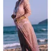 해변 커버 여성 레이스 크로 셰 뜨개질 비키니 롱 커버 Up Pareos Para playa 비치 튜닉 Robe de Plag 수영복 커버 업