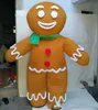 Disfraz de mascota de hombre de pan de jengibre feliz de venta directa de fábrica 2018 para que lo use un adulto a la venta