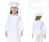 3pcs/set Child Apron Kids Sleeve Hat Pocket Kindergarten Kitchen Baking Painting Cooking Drink food 12 colors