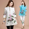 Nya kvinnor blus våren höst tang kostym traditionell kinesisk topp mandarin krage bomull linne cheongsam blus kinesisk stil etnisk kläder