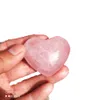 5pcs Natural Rose Quartz Heart Shaped Pink Crystal Carved Palm Love Healing Gemstone Lover Gife Stone Crystal Heart Gems