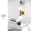 Bola de vidro lâmpada de parede moderna parede de ouro luz nórdica corredor simples corredor restaurante quarto bedside sconces
