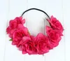 Mode Rose fleur bandeau chapeaux femmes fille élastique bandeaux coréen Floral bandes de cheveux cheveux accessoires coiffure