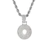 Silver 26 Lettres pour le choix Collier de pendentif lettre de bulle avec micro pave Zircone Hip Hop Chain Collier pour hommes Unisexe J4770085