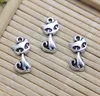 Wholesale 100pcs Cute Cat Alloy Charms Pendant Retro Jewelry Making DIY Keychain Ancient Silver Pendant For Bracelet Earrings 17*9mm