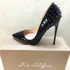 2018 NOUVEAUX RIVETS PLUS FEMMES FEMMES BLACK PREMENT PUMPS POMMES SEXY POINTY TEE