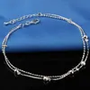 New 925 sterling sliver ankles bracelet for women Foot Jewelry Inlaid Zircon Anklets Bracelet on a Leg Personality