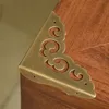 Antiek messing hoekbeugel meubilair bureau kast sieraden doos houten hoekbeschermer hardware hoek holle kant bloemhoek
