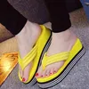 2017 nieuwe zomer mode hoge hakken vrouwen slippers strand schoenen thuis slippers handdoeken dikke bodem flip-flops