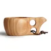 Kuksa Double Hole Cup Finland Handmade Portable Wooden Cup for Coffee Milk Water Tourism Gift wen6850