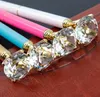 Creative Crystal Glass Kawaii Ballpoint Pen Big Gem Ball Pen With Large Diamond 11 Colors Fashion School Office Supplies SN296