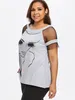 Azulina plus size 5xl Malla de malla niña cara camiseta verano o cuello manga corta mujer camiseta Casual Tops Tees 2018 Ropa de las señoras