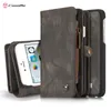 Para iphone 6 6 s saco do telefone marca caseme zipper wallet case capa de couro flip book case para iphone 6 plus 6 s plus coque