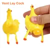 Creative Vent Toy Funny Cock Lay Eggs Anti Stress Products Chicken With Egg Press Hen Egg Novelty Toys Keychain Opp Bag DHL