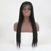Kvinnor Lady Braid Long Straight Wigs Lace Front Baby Hair Dreadlock Braids 26inch Syntetisk peruk vrider Cornrows FZP72
