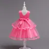 2018 childrens pink flowers evening princess dresses kids party clothes baby girls elegant clothing toddler ball gown dress for 110-160cm