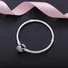 Sterling Silver Women Bracelets with box White Micro Paved CZ Diamond Bracelet Logo Stamped for European Charms Bead8155144