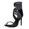 Kolnoo X-Straps Cross Design Artigianale Donna Donna Sandali con tacco alto Foot-chair Party Prom Summer Office Lady Fashion Shoes A114
