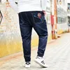 2018 Plus Size M-8XL Mens Dark Blue Stretch Jeans Regular Denim Jean Trousers Large Size Big And Tall Long Pants