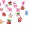Pandahall 100pcsbox carino bambini039s gioielli di plastica per bambini anelli di resina in stile mista regalo di frutta animale presente3807087