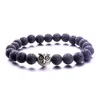 Blandade stilar 8mm naturliga svarta lava stenpärlor uggla armband diy parfym essentiell oljesiffusor armband för kvinnor yoga smycken