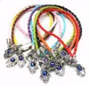 30 sztuk / partia Mieszane Hamsa Hand Evil Eye String Bransoletki Lucky Charms Wisiorek Skórzany DIY Nowy