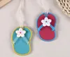 100 SZTUK Flip Flop Kształt Bagaż Tag Karty Pasek Walizka Etykiety Torby Tagi Akcesoria Travel Wedding Party Souvenir Cute SLI