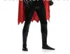 Completo nero e rosso oltre al costume Batsuit Cosplay Halloween party