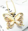 new style European and American popular Korean version of the new long sweater chain butterfly opal necklace fashionable classic delicate
