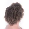 Parrucche per capelli umani con parte anteriore in pizzo cambogiano Parrucca per capelli corti ricci crespi da 12 pollici 4# per donne nere