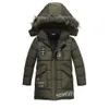 Quente espessamento inverno coleira de pele criança longo casaco crianças outerwear à prova de vento Big Boys meninas jaquetas por 3-8 anos de idade