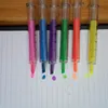 Yeni 200 adet / sürü Yaratıcı Fosforlu Şırınga tasarım işaretleri Floresan kalem Kırtasiye karalama Okul gereçleri kalemler