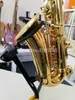 Jupiter jas-1167 mässing guldlack saxofon alto eb tube högkvalitativa musikinstrument pärla knappar saxofon med tillbehör