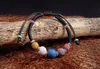 Bracelet en pierre de lave naturelle colorisée à la mode Bracelet diffuseur d'huile essentielle de parfum Bracelet en corde tissée réglable