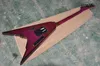 Chitarra elettrica Flying V personalizzata di fabbrica per mano sinistra con 2 pickup, corpo in mogano, hardware nero, tastiera in palissandro, personalizzabile