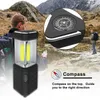 Portable LED Camping Lantern ficklampa 18 COB LED-lampor Prismatic Outdoor Tent Light Hand Lamp Batteri Drive Kompass Vattentät