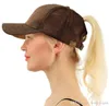 2018 vendita 7 colori Glitter Ponytail Ball Cap Messy Buns Trucker Ponycaps Plain Baseball Visiera Cap Glitter Ponytail Snapbacks2094566