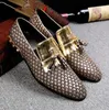 Choudory sapatos masculino chaussures habillées pour hommes en cuir tressé mocassins à pointes noires velours or gland slipon chaussures pour hommes italiens