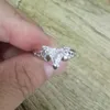 1 anello di fidanzamento con taglio trilione di diamanti Festa elegante Oro bianco massiccio 14 carati reale Misura 6 7 8 9 10