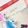 Creative Kawaii Unicorn Ballpoint Pen Multifunktion Elektronisk Röstljus Roller Boll Pennor För Kids Present Kontorsskola Tillbehör