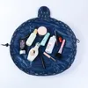 Borsa per cosmetici con coulisse colorata Borsa per cosmetici pieghevole da viaggio in tinta unita impermeabile con coulisse