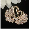 Nette Kristall Schwan Brosche Pins Gold Farbe Liebhaber Tier Strass Broschen für Frauen Hochzeit Schal Schmuck Vintage Revers Pins2548