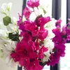 실크 Bougainvillea Glabra 꽃 인공 가짜 Bougainvillea Spectabilis 웨딩 센터 조각 장식 꽃을위한 핫 핑크 색상