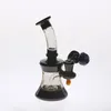 16 cm hohe Bongs mit Goldstreifen, Wasserpfeifen, Sonderangebot, zartes Rauchen, Bubbler, Bohrinseln, Glasbongs, handgefertigte Inline-Perc-Wasserpfeifen mit Schüssel