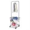 Free shipping Durable Electroplate Tube Laundry Butler Silver Chrome Hooks & Rails Home Storage & Organization