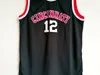 Erkek Cincinnati Bearcats Oscar Robertson Koleji Basketbol Formaları Vintage Jersey # 12 Ev Siyah Dikişli Gömlek S-XXL