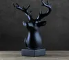 Modern Creative Resin Deer Head Figurine Vintage Elk Staty Heminredning Hantverk Rum Dekoration Objekt Resin Animal Head Figure